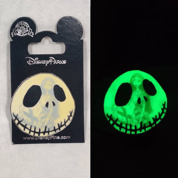 Disney Parks Nightmare Before Christmas Pin Jack Skellington Glow in the Dark - Picture 1 of 5